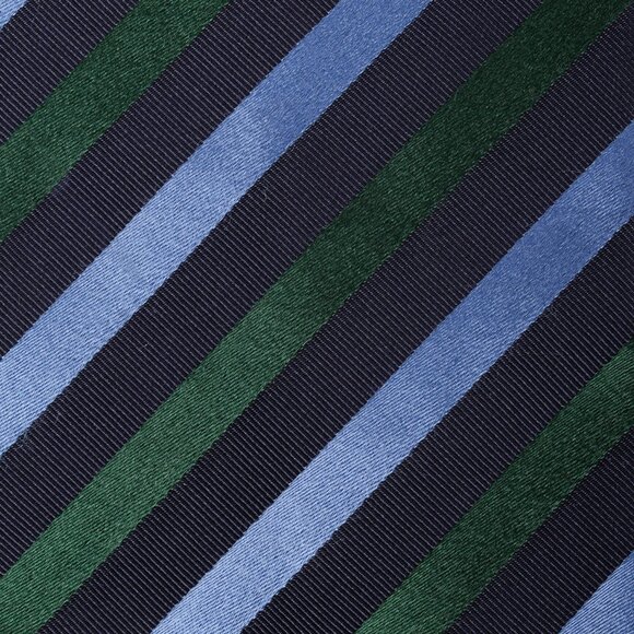 Prada Blue/Green Striped Silk Tie - Picture 3 of 5